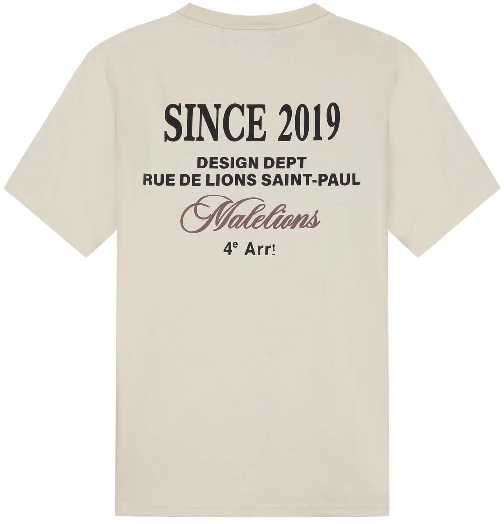 Malelions Malelions Men Design T-Shirt Beige