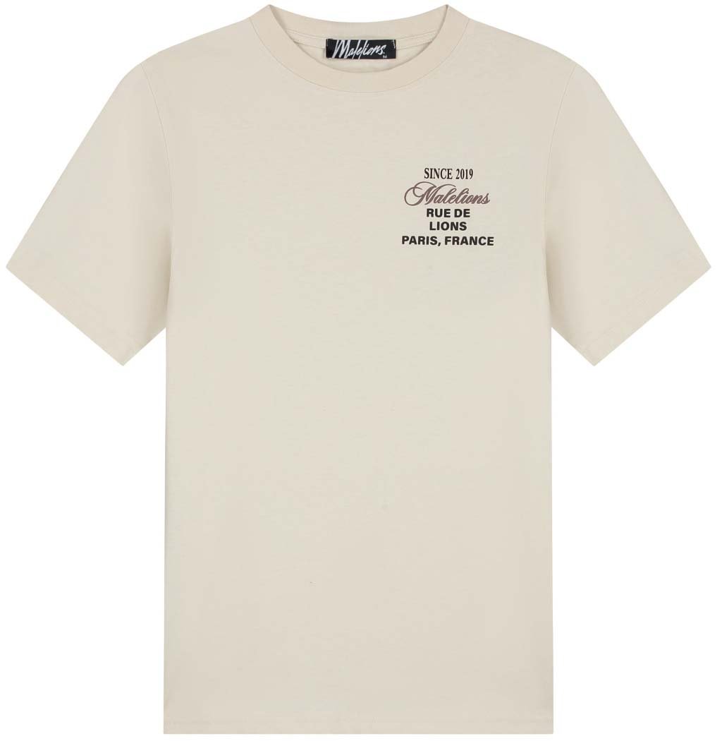 Malelions Malelions Men Design T-Shirt Beige