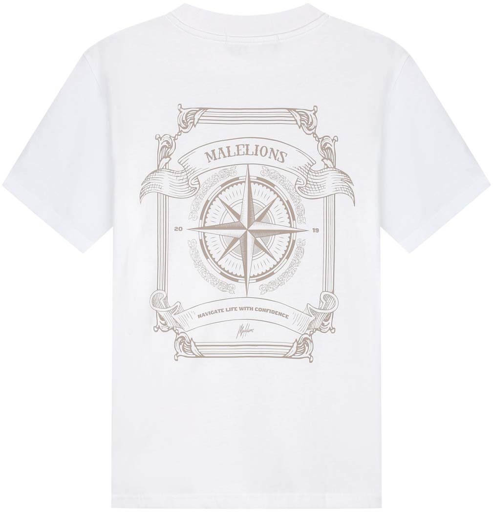Malelions Malelions Men Compass T-Shirt Wit