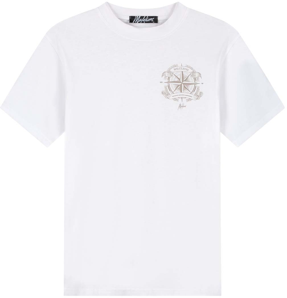 Malelions Malelions Men Compass T-Shirt Wit