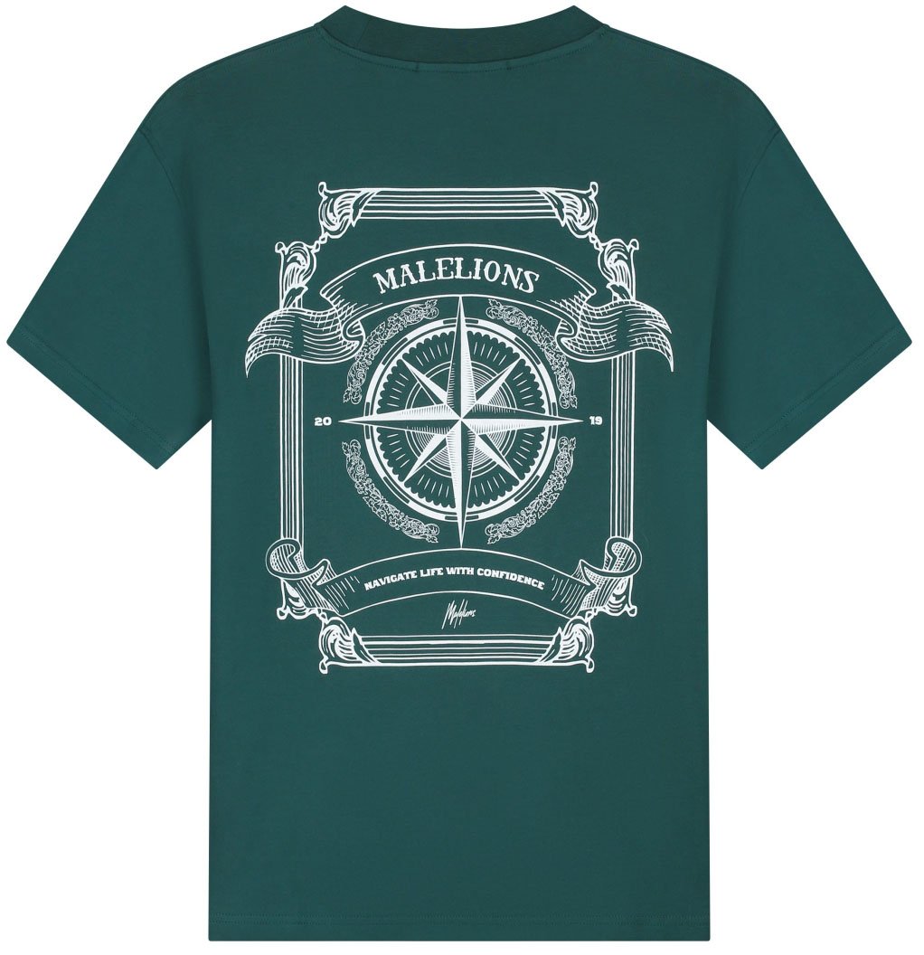 Malelions Malelions Men Compass T-Shirt Groen