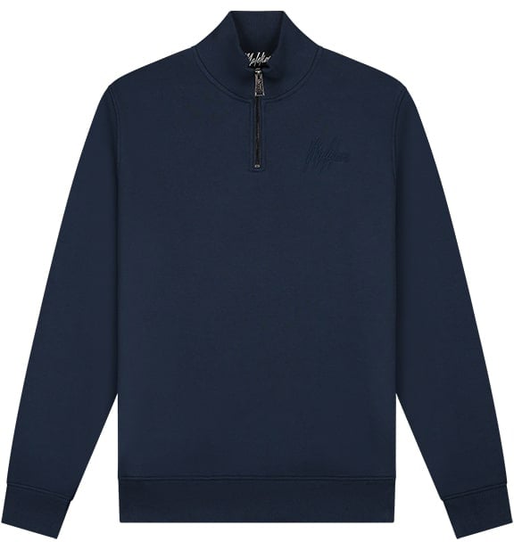 Malelions Malelions Men Turtle Half Zip Sweater Blauw