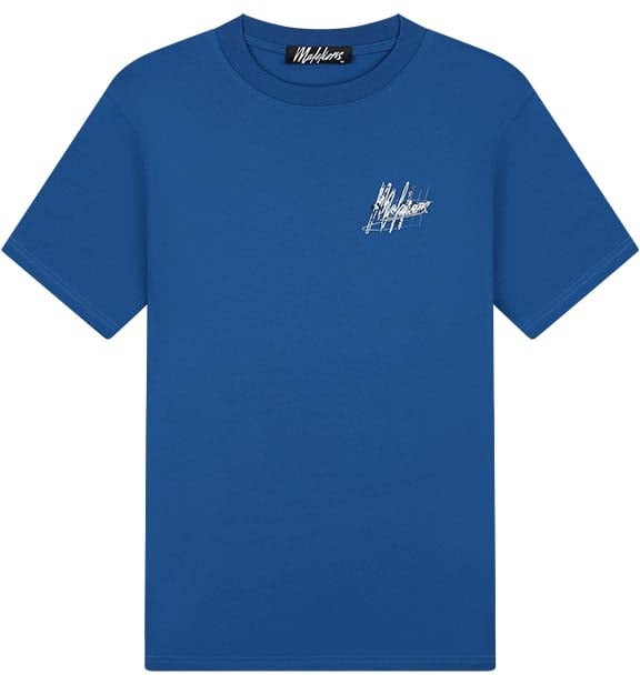 Malelions Malelions Men Splash Signature T-Shirt Blauw