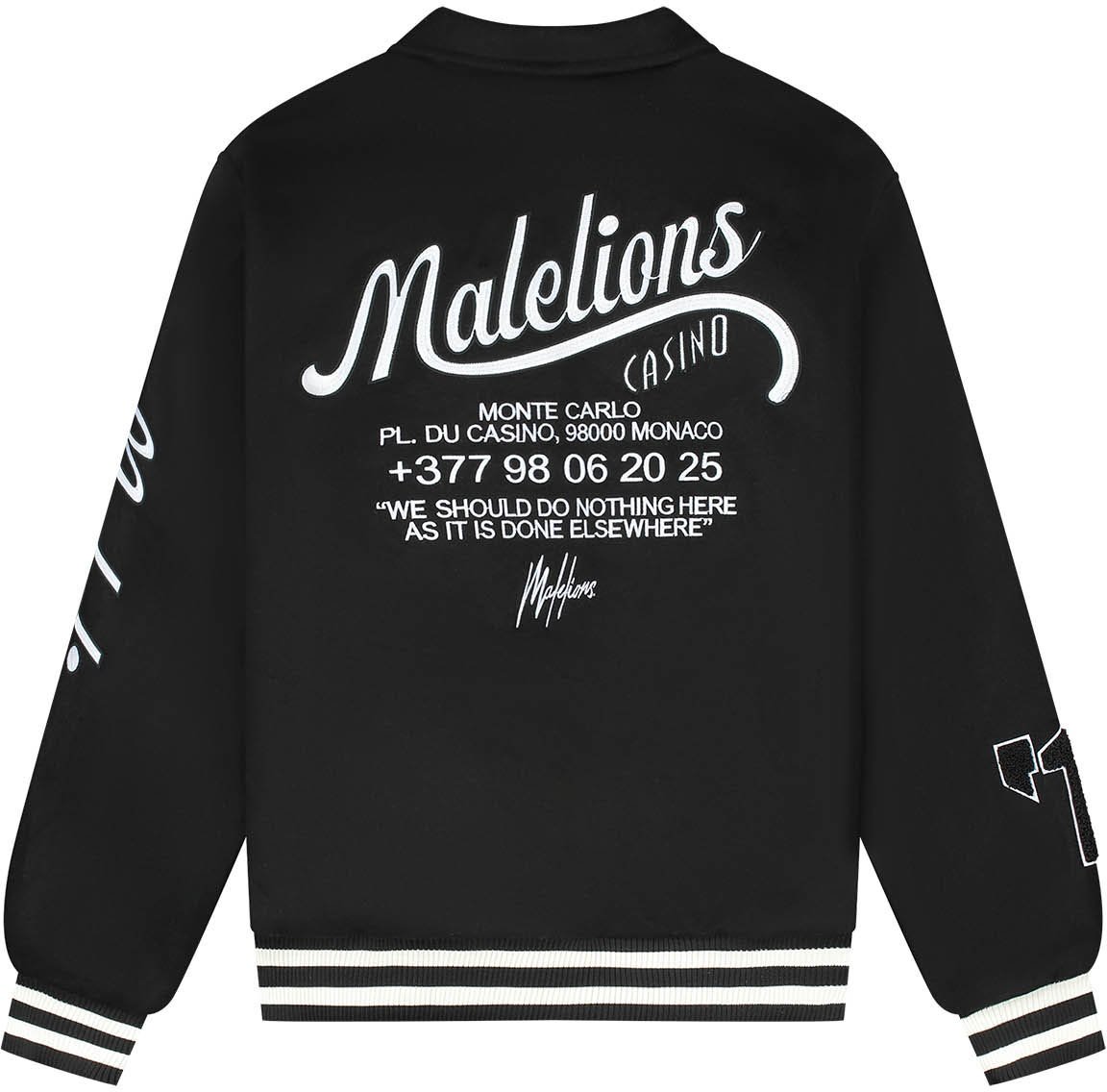 Malelions Malelions Men Casino Varsity Jacket Zwart
