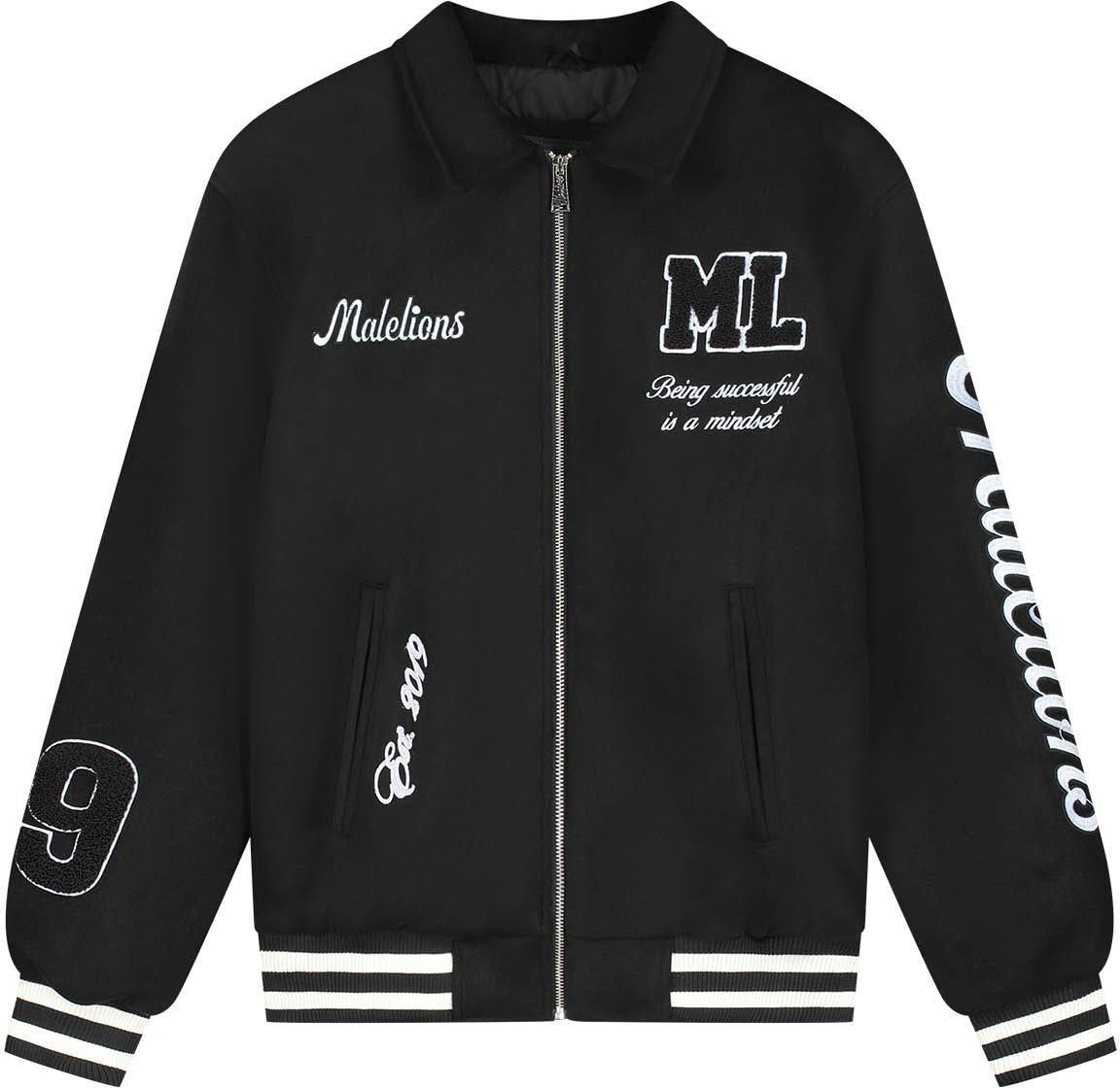 Malelions Malelions Men Casino Varsity Jacket Zwart