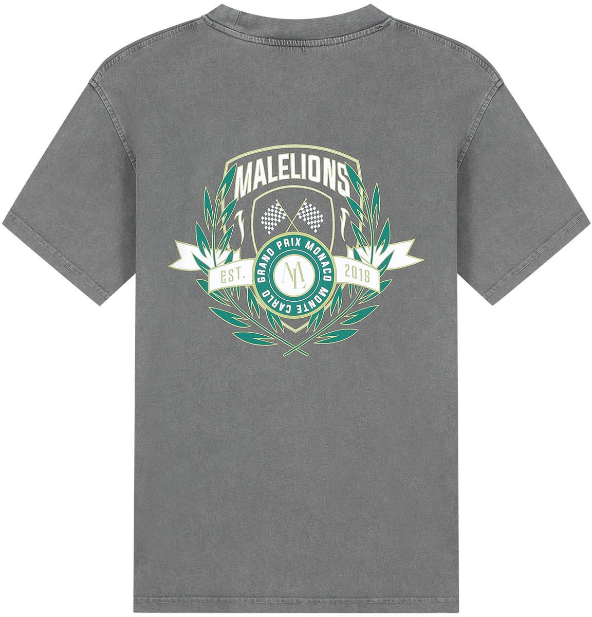 Malelions Malelions Men Grand Prix T-Shirt Grijs