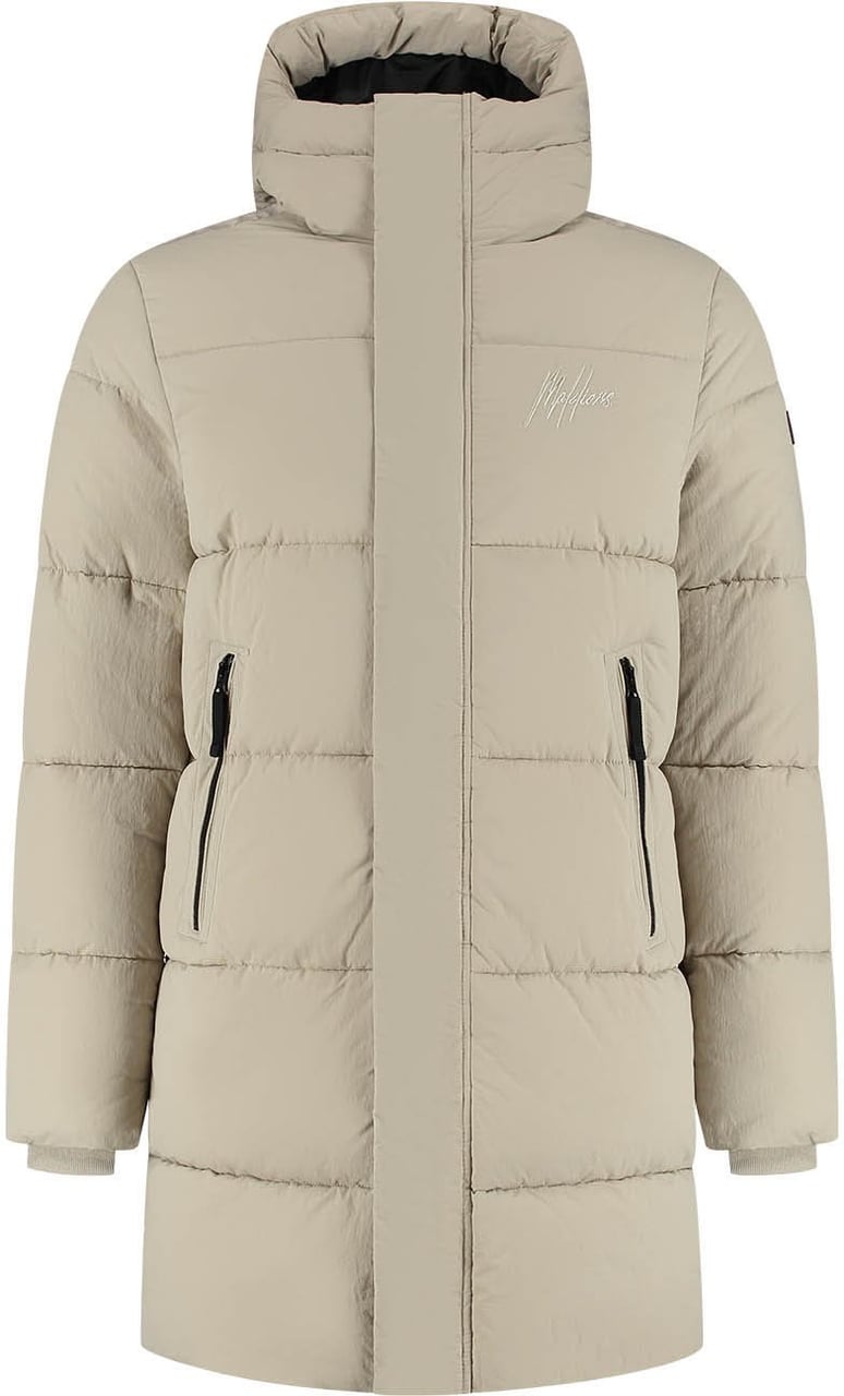 Malelions Malelions Men Mid Length Puffer Jacket Beige