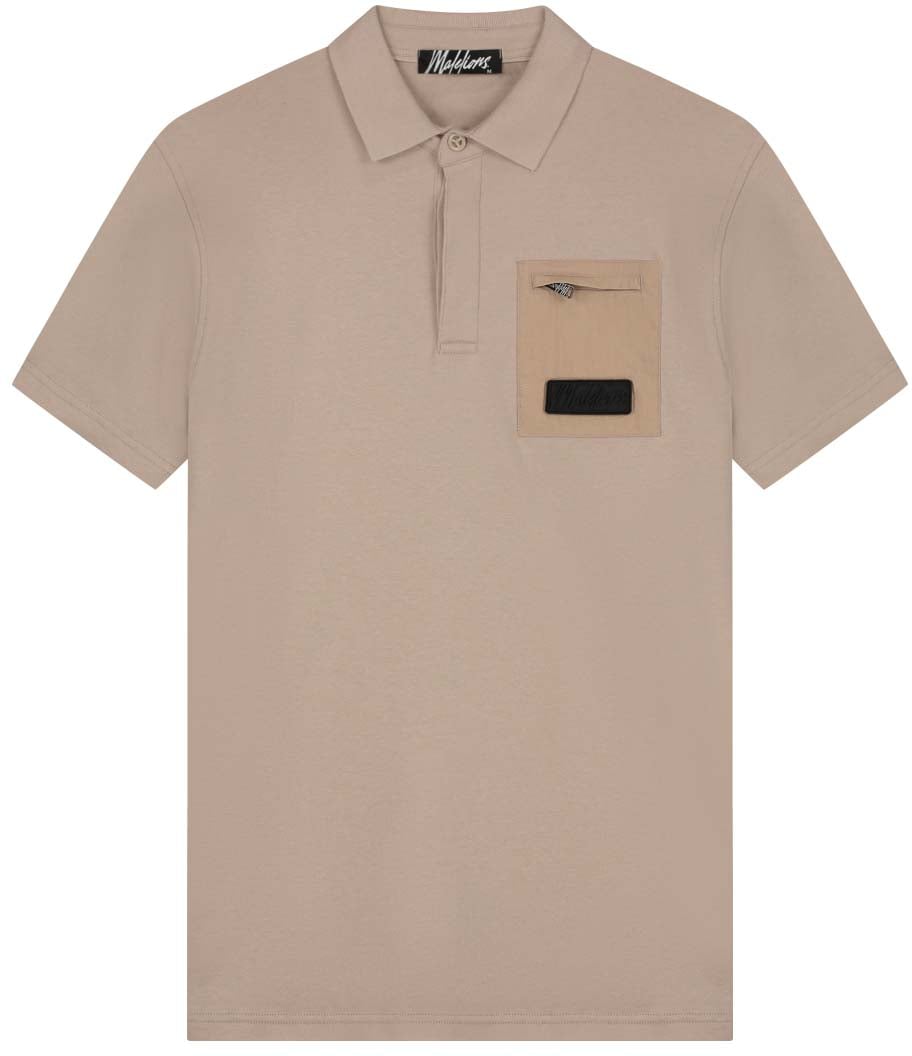 Malelions Malelions Men Nylon Pocket Polo Taupe