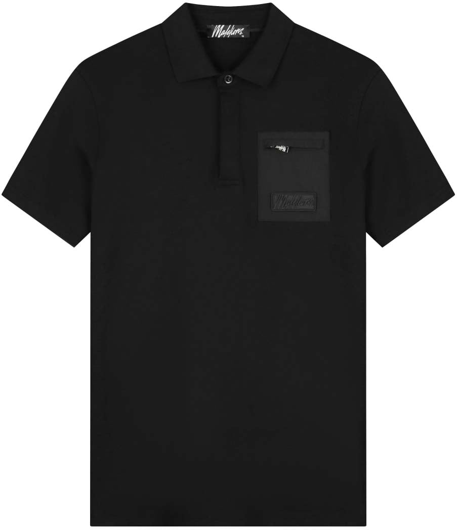 Malelions Malelions Men Nylon Pocket Polo Zwart