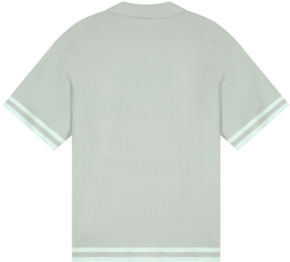 Malelions Malelions Men Knitted Camp Collar Shirt Blauw