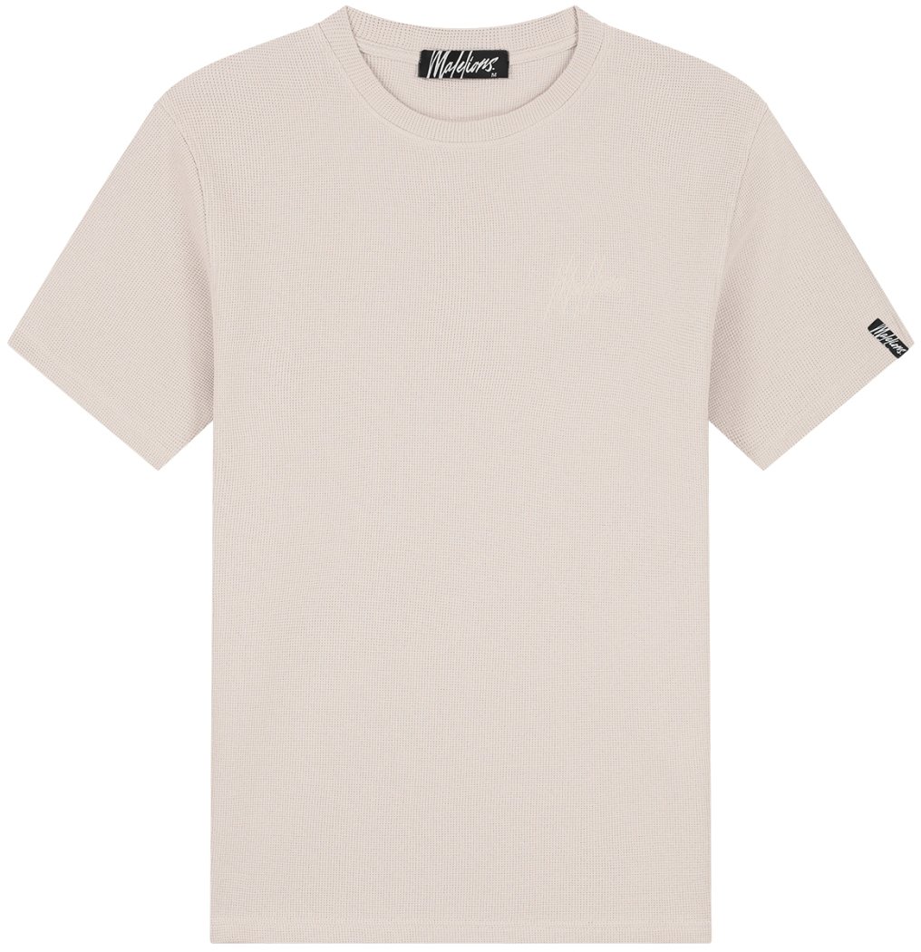 Malelions Malelions Men Signature Waffle T-Shirt Beige