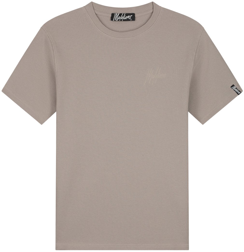 Malelions Malelions Men Signature Waffle T-Shirt Taupe