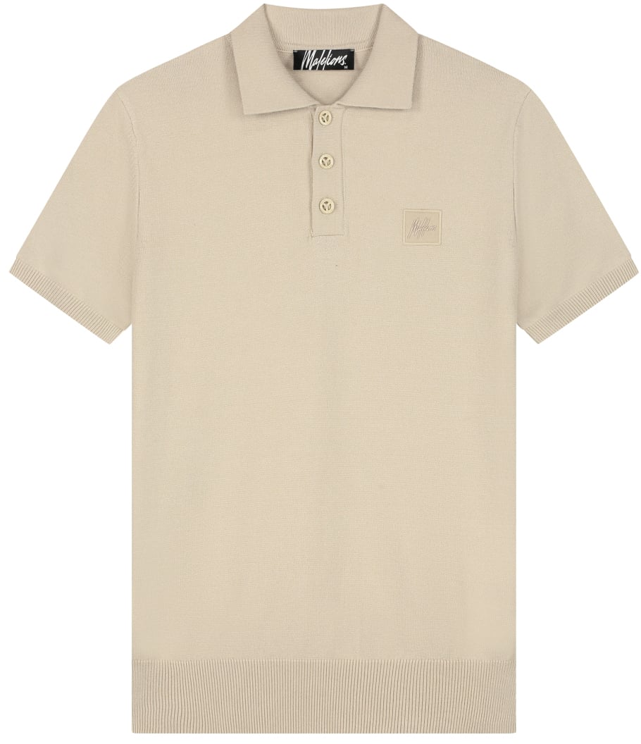 Malelions Malelions Men Knitted Patch Polo Beige
