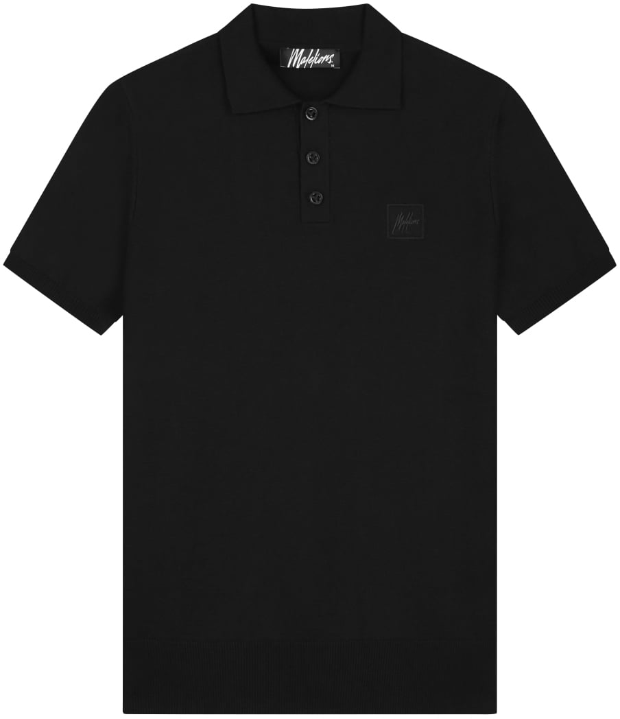 Malelions Malelions Men Knitted Patch Polo Zwart