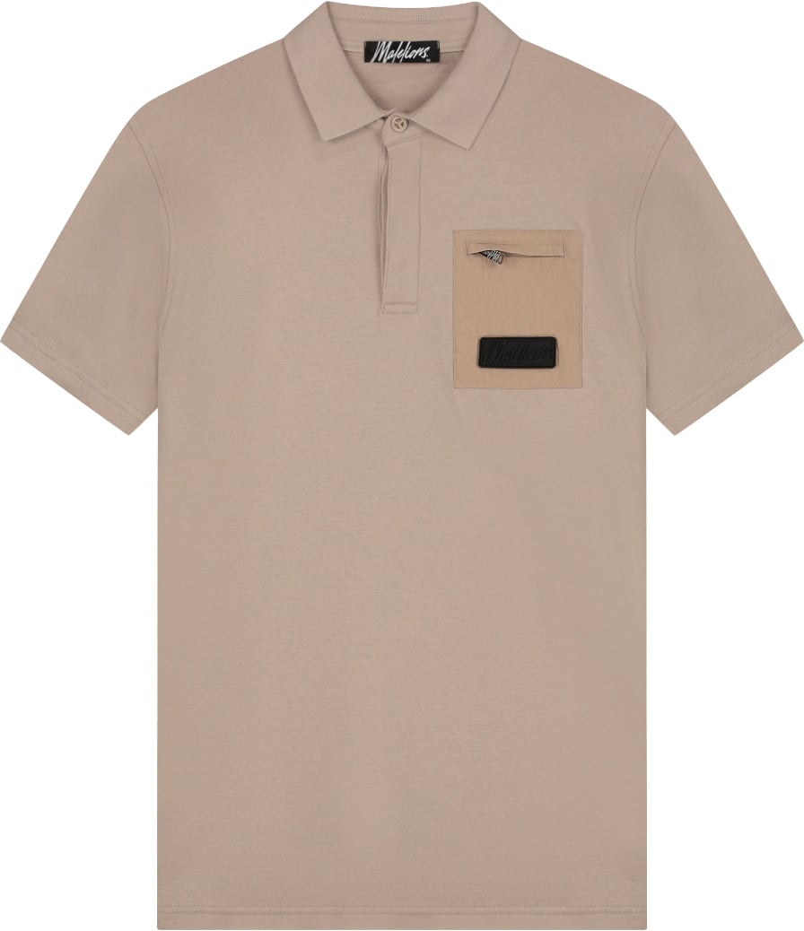 Malelions Men Pocket Polo Taupe