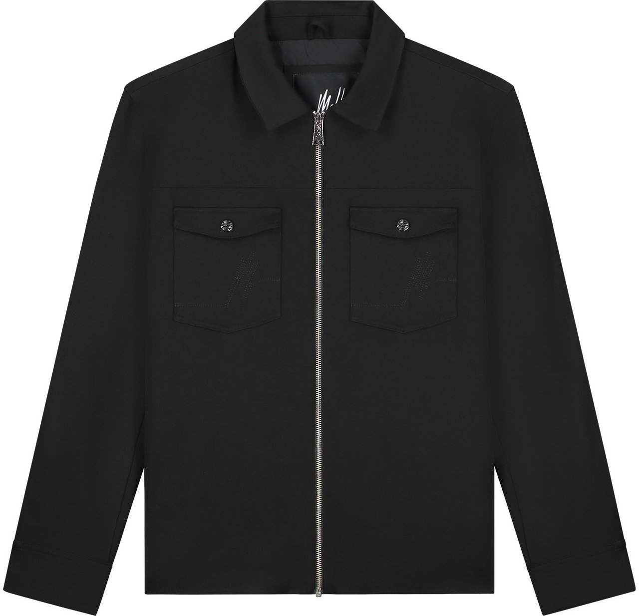 Malelions Malelions Men Textured Zip Overshirt Zwart