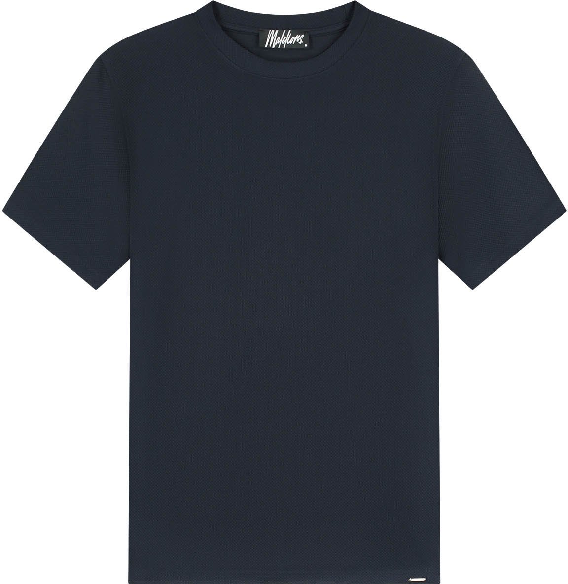 Malelions Malelions Men Textured T-Shirt Blauw