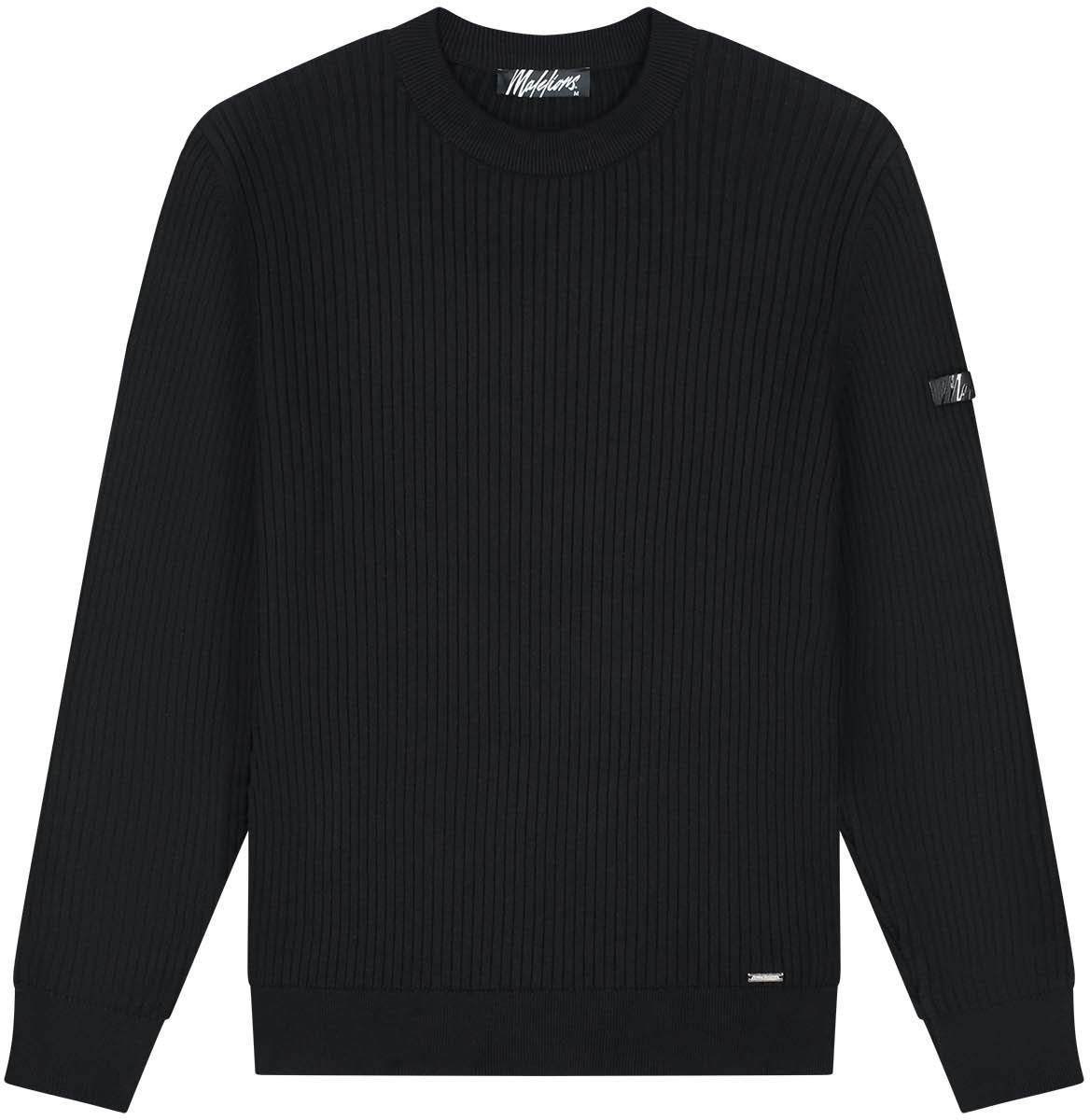 Malelions Malelions Men Knitted Rib Sweater Zwart