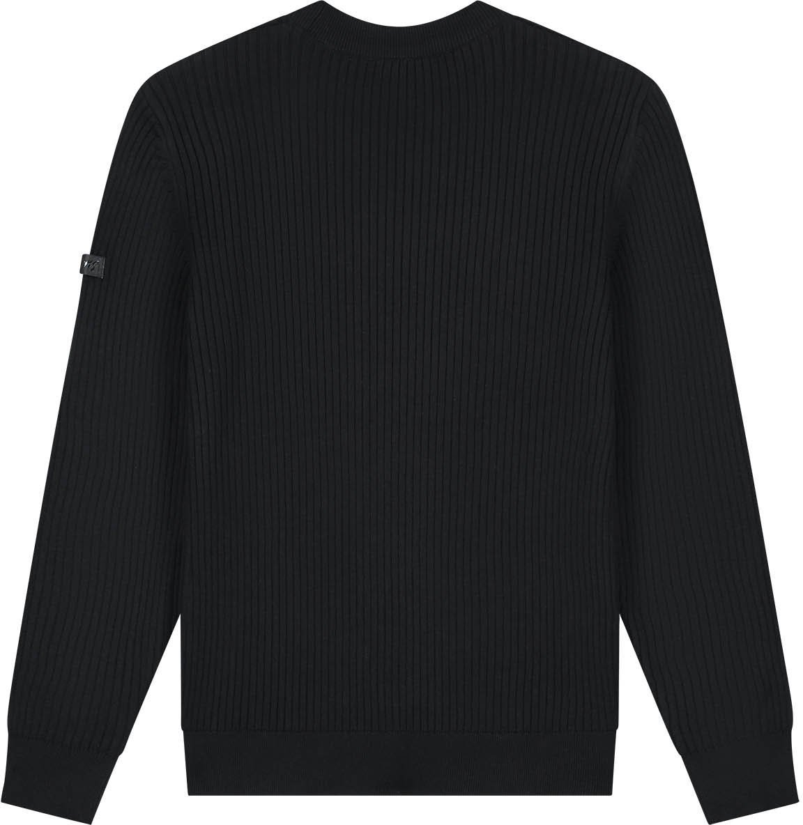 Malelions Malelions Men Knitted Rib Sweater Zwart