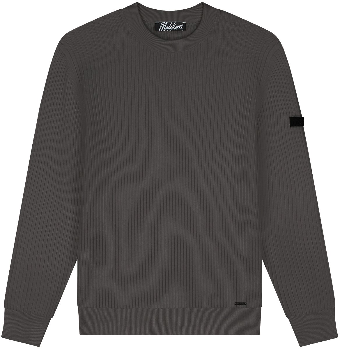 Malelions Malelions Men Knitted Rib Sweater Bruin