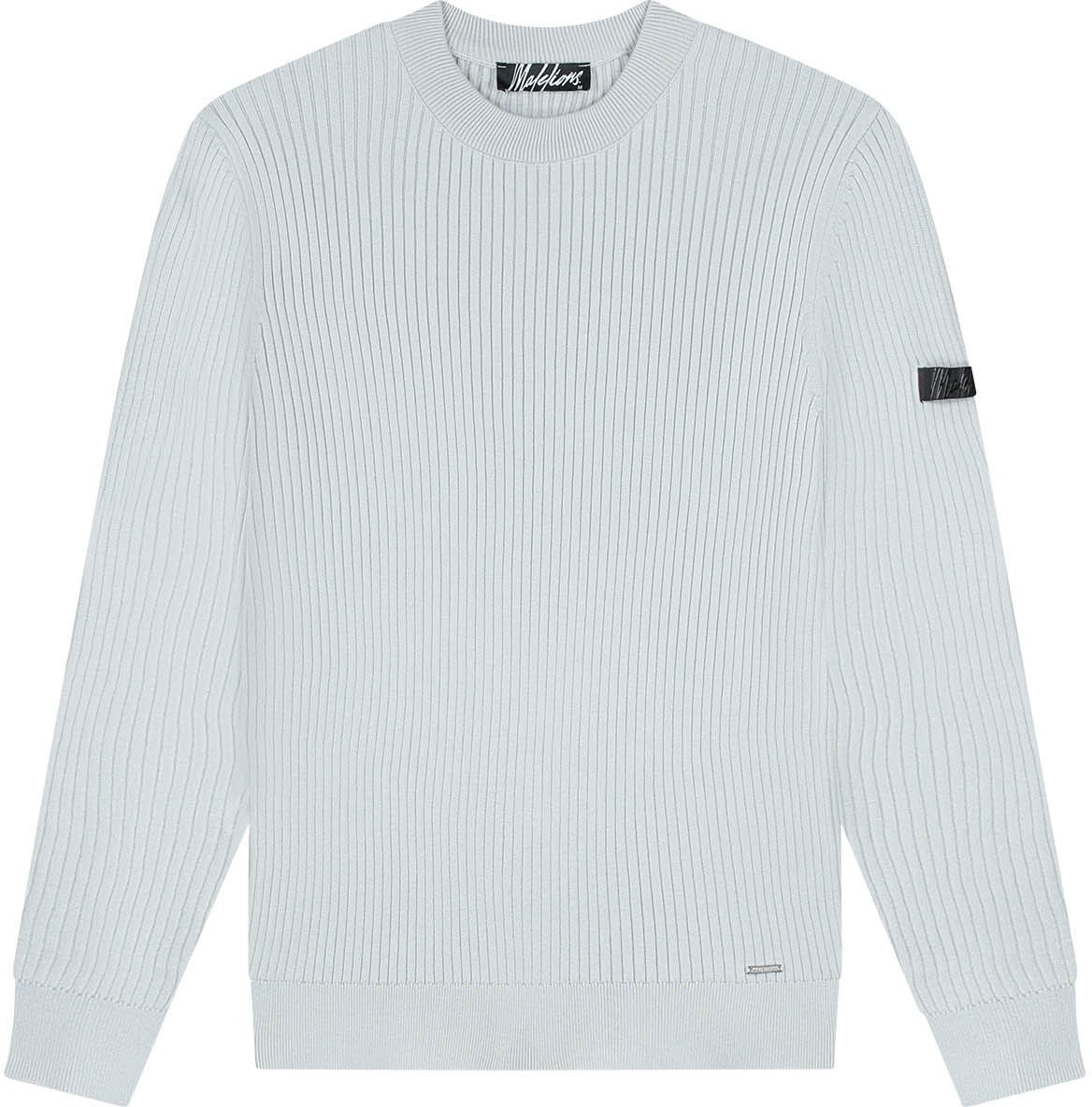 Malelions Malelions Men Knitted Rib Sweater Grijs