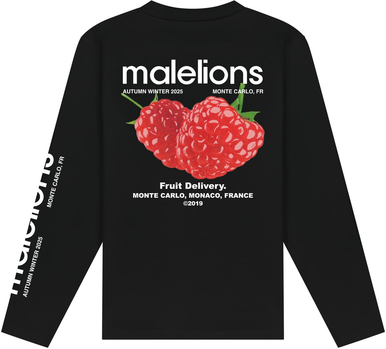 Malelions Malelions Men Raspberry Longsleeve T-Shirt Zwart