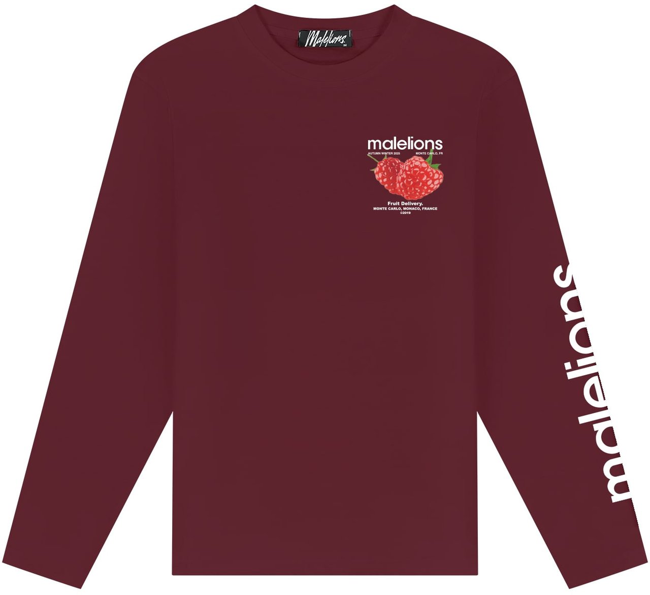 Malelions Malelions Men Raspberry Longsleeve T-Shirt Rood