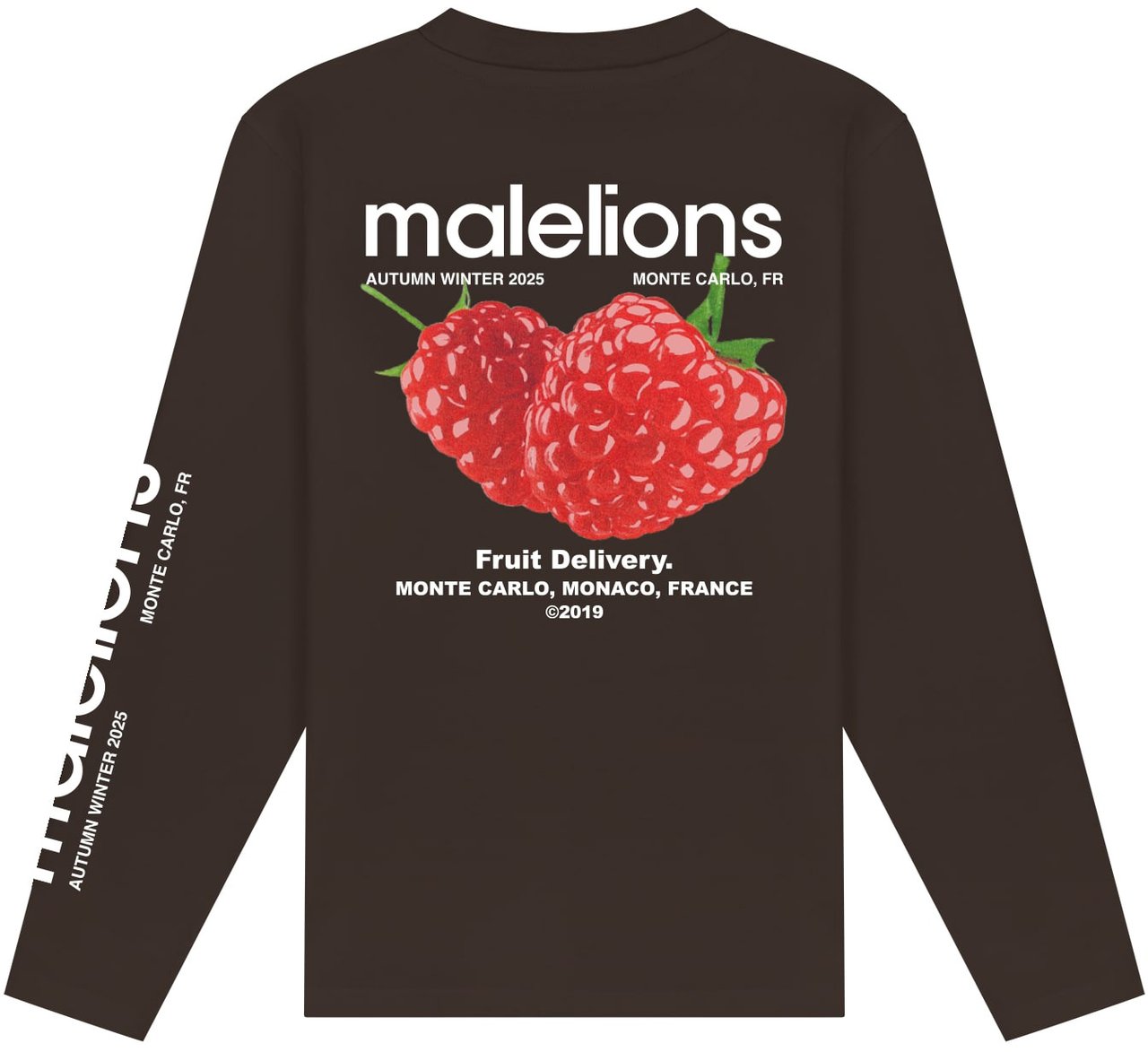 Malelions Malelions Men Raspberry Longsleeve T-Shirt Bruin