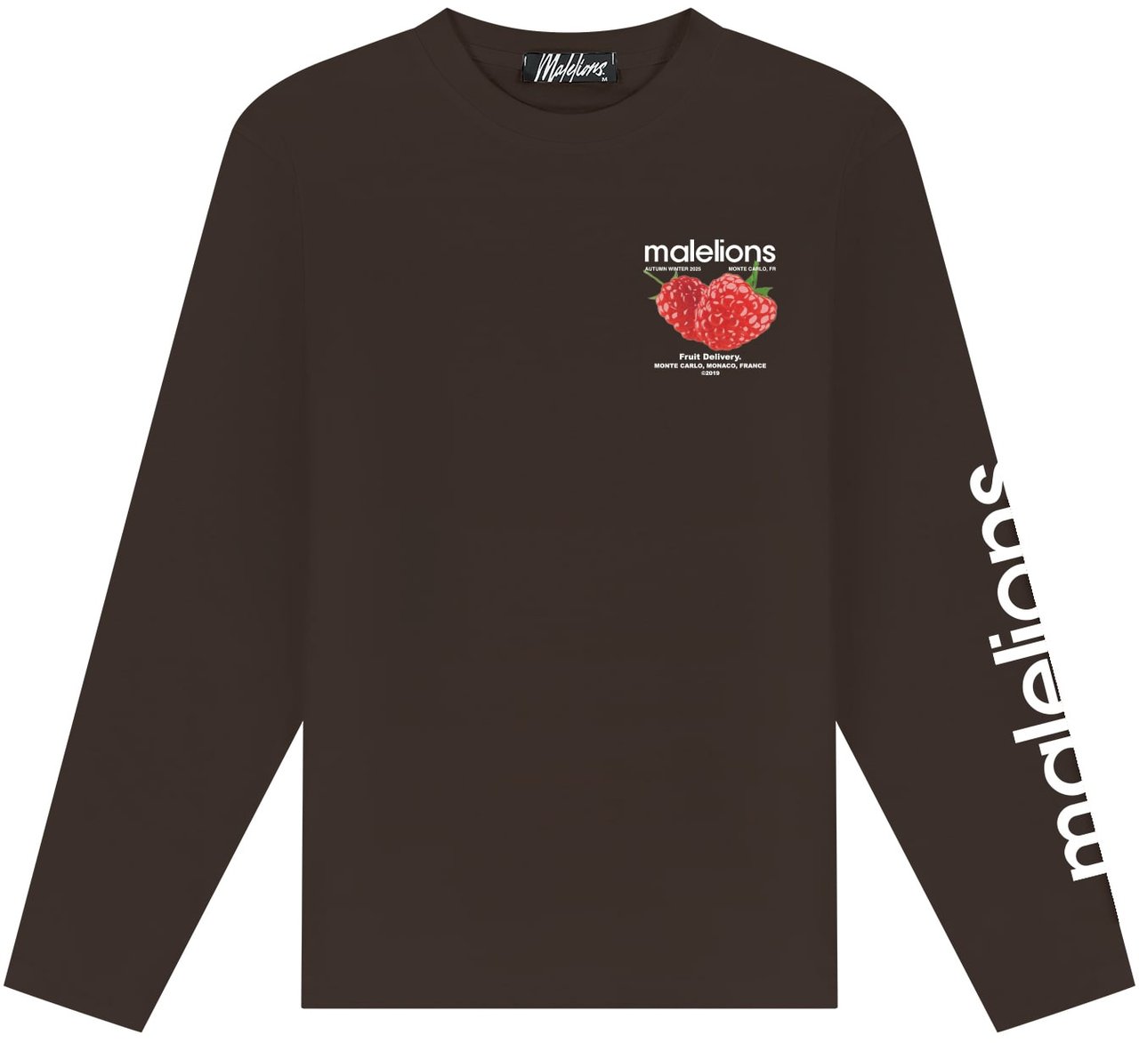 Malelions Malelions Men Raspberry Longsleeve T-Shirt Bruin