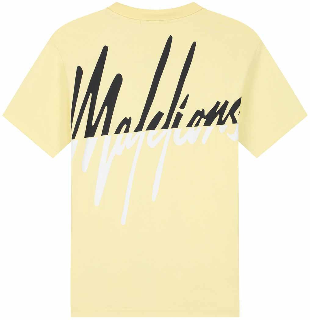Malelions Malelions Men Split T-Shirt Geel