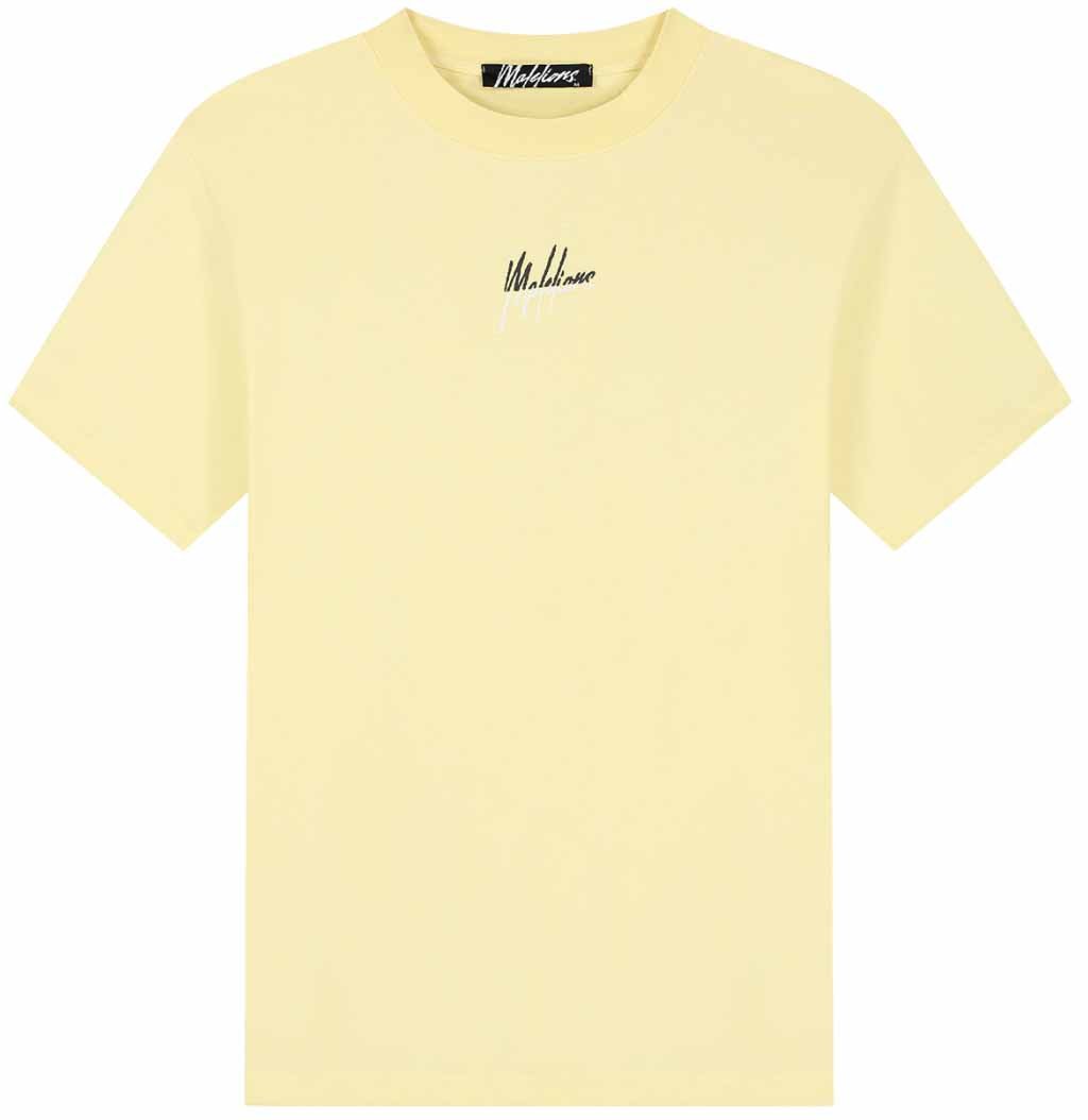Malelions Malelions Men Split T-Shirt Geel