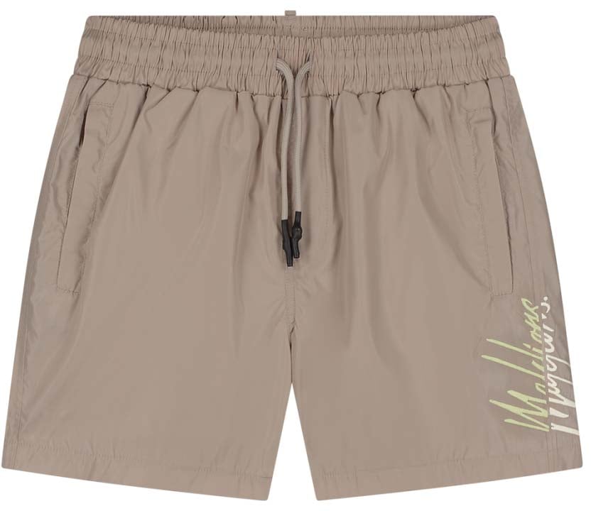 Malelions Malelions Men Split Swim Shorts Taupe