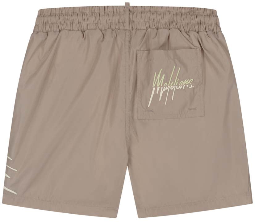 Malelions Malelions Men Split Swim Shorts Taupe