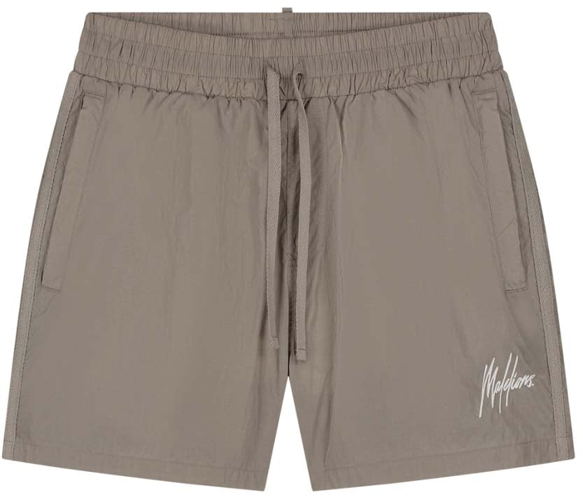 Malelions Malelions Men Crinkle Nylon Swim Shorts Taupe