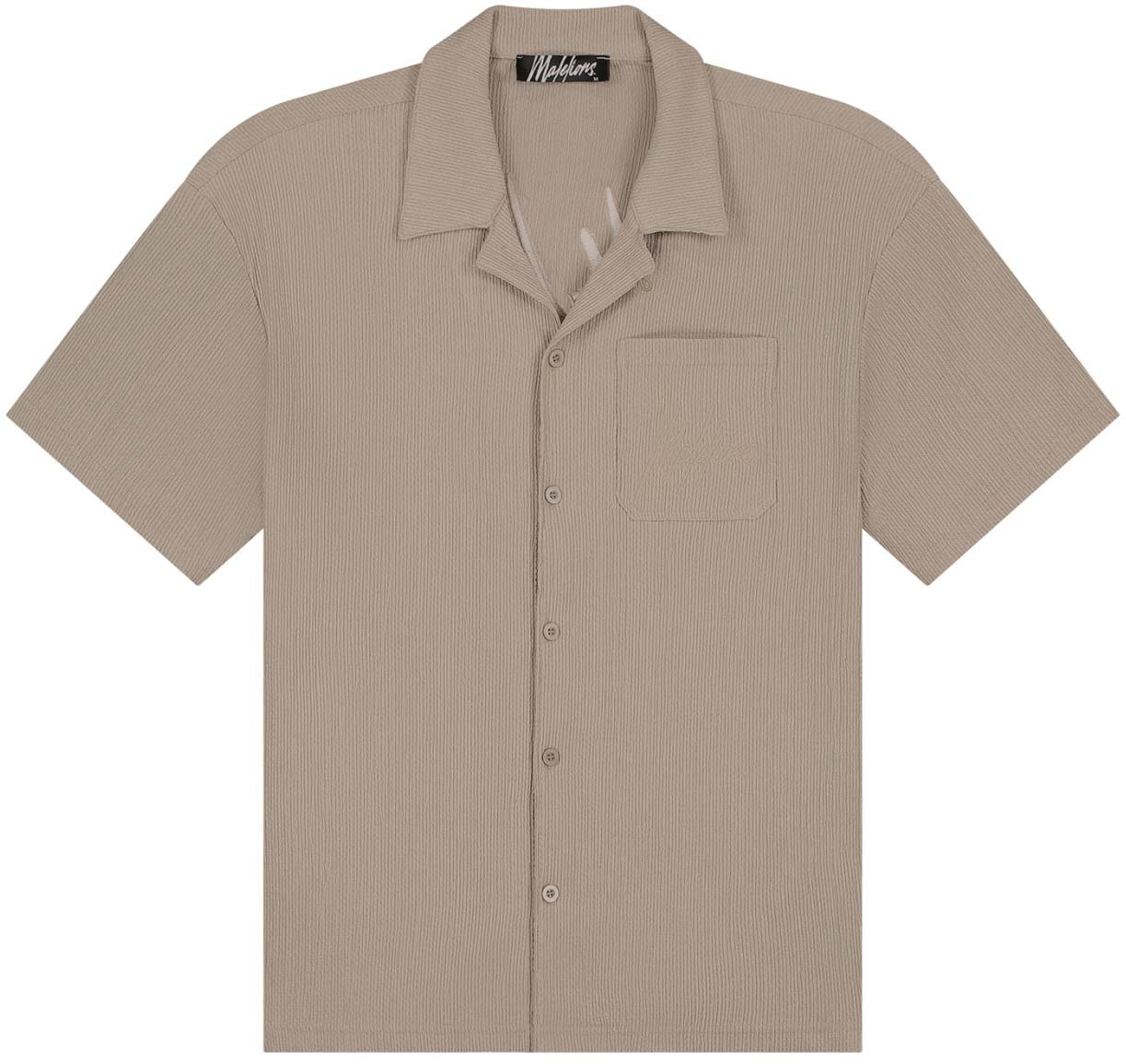Malelions Malelions Men Seersucker Shirt Taupe