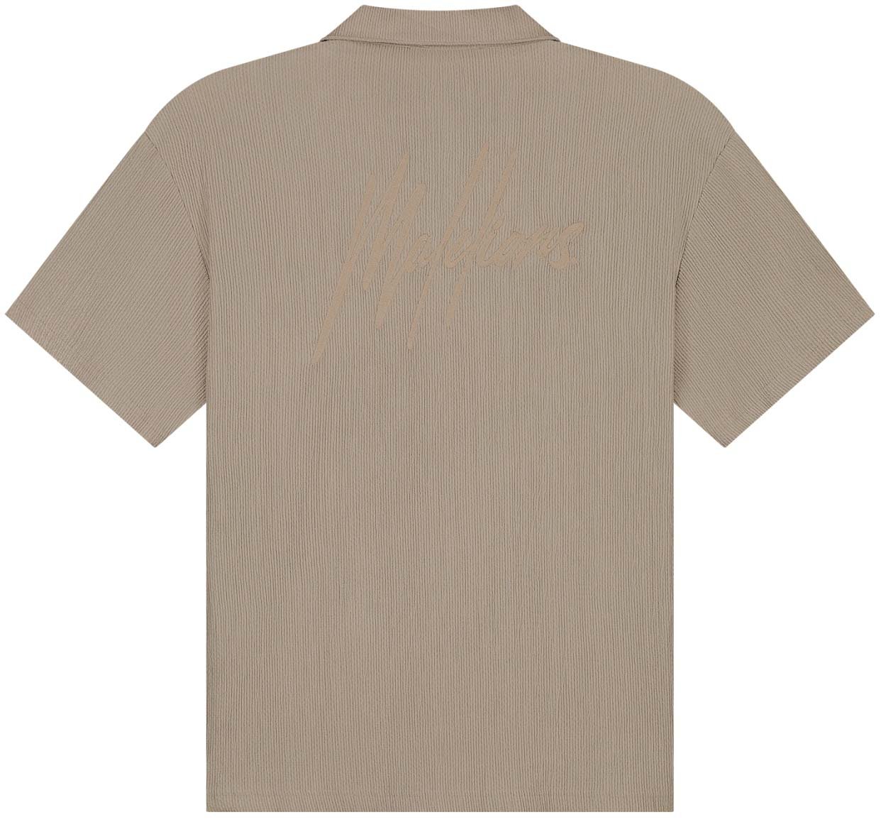 Malelions Malelions Men Seersucker Shirt Taupe