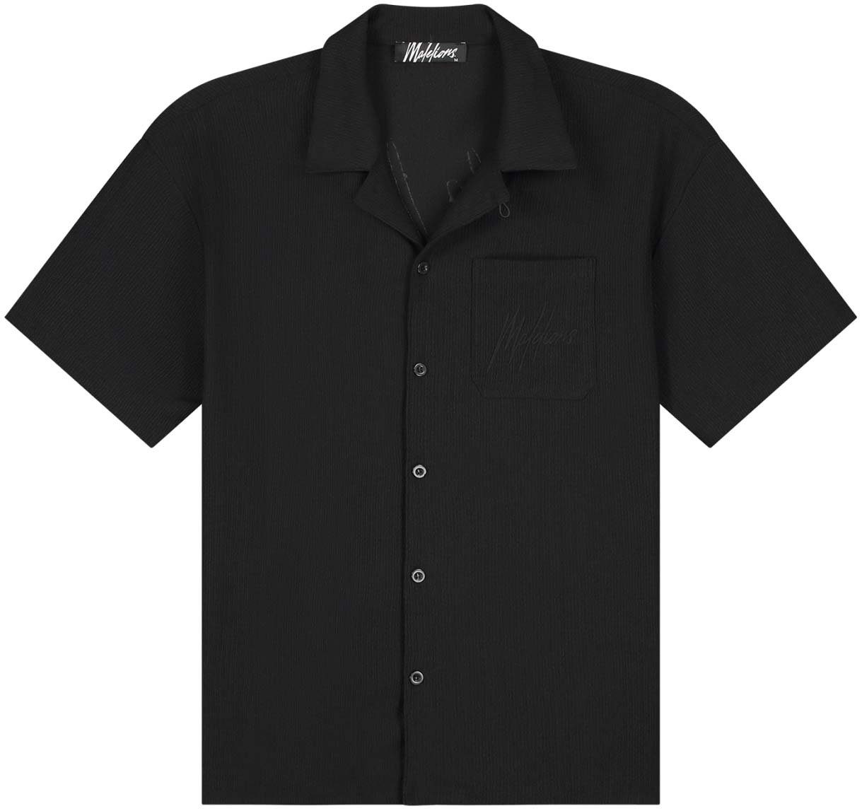 Malelions Malelions Men Seersucker Shirt Zwart