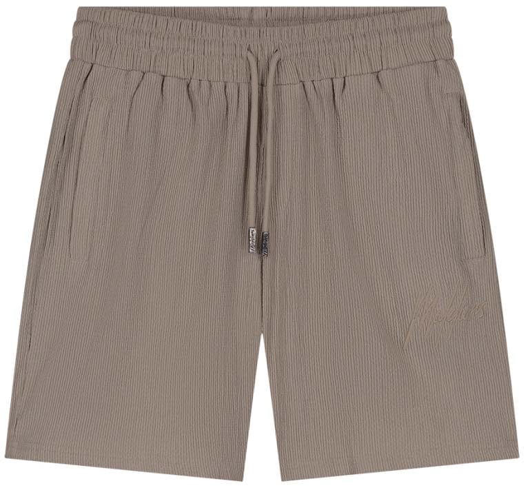 Malelions Malelions Men Seersucker Shorts Taupe