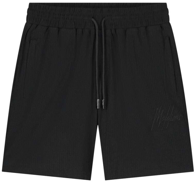 Malelions Malelions Men Seersucker Shorts Zwart
