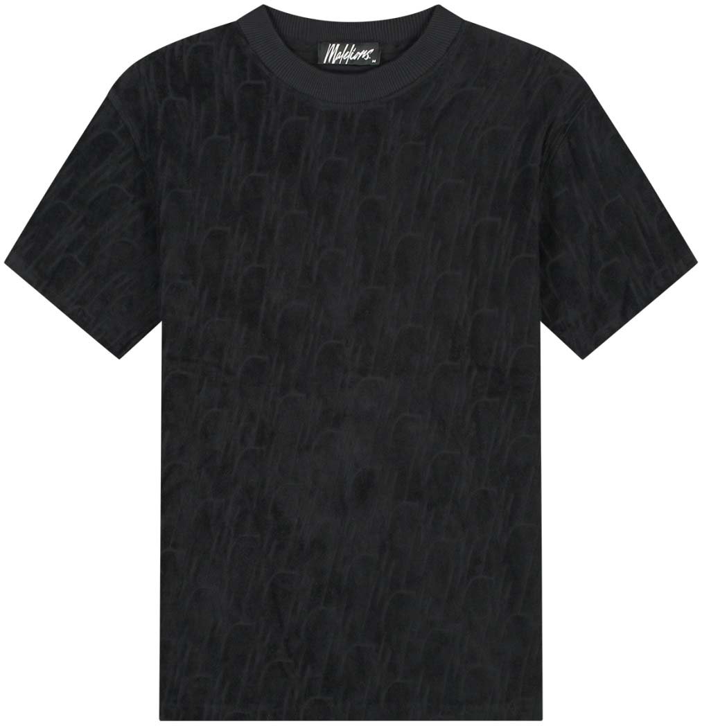 Malelions Malelions Men Monogram Towelling T-Shirt Zwart
