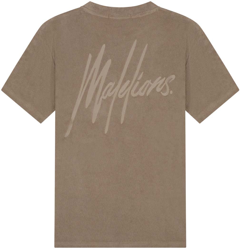 Malelions Malelions Men Signature Towelling T-Shirt Taupe