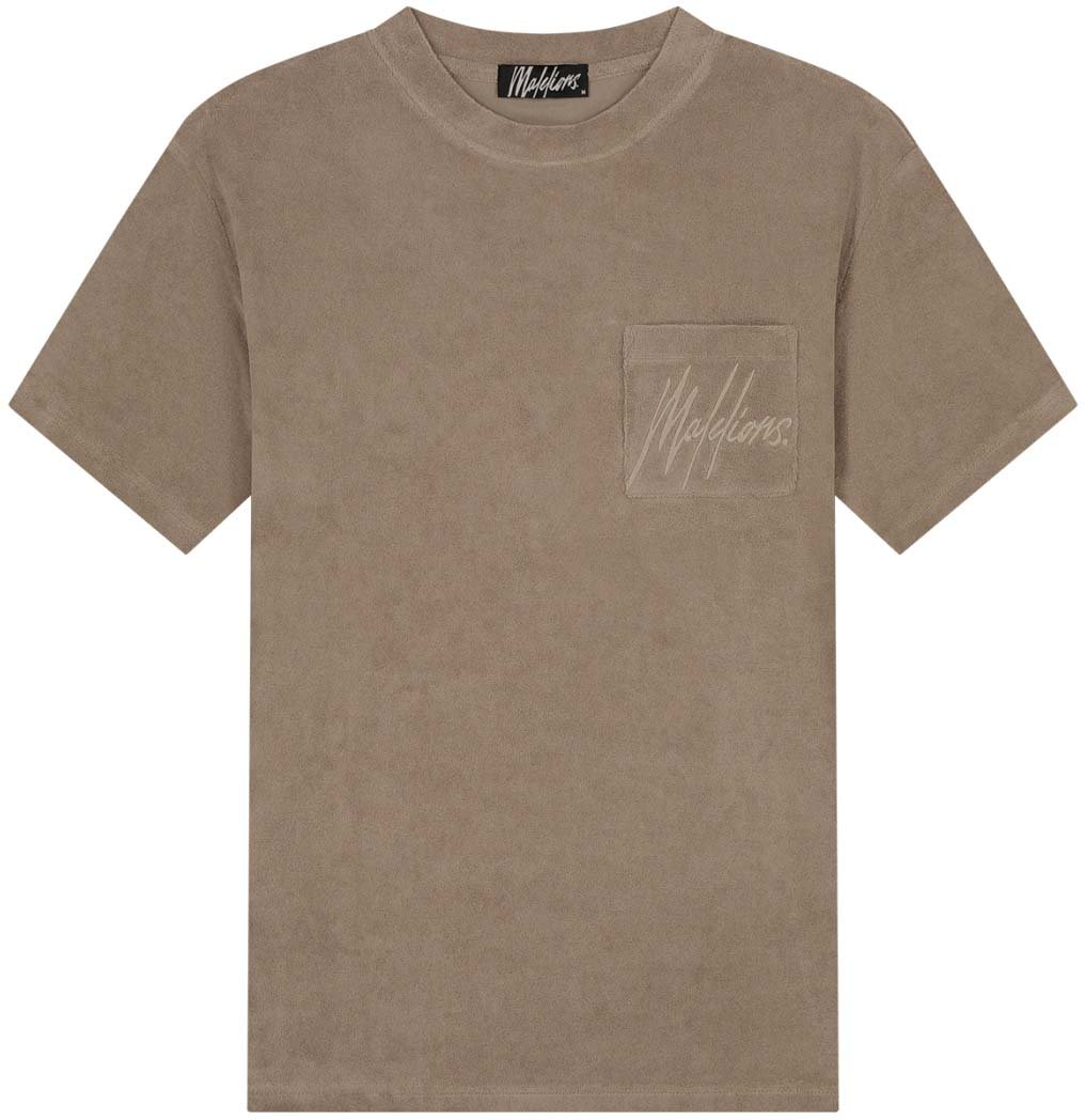 Malelions Malelions Men Signature Towelling T-Shirt Taupe