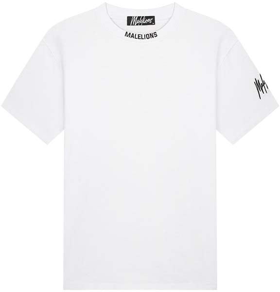 Malelions Malelions Men Collar T-Shirt Wit