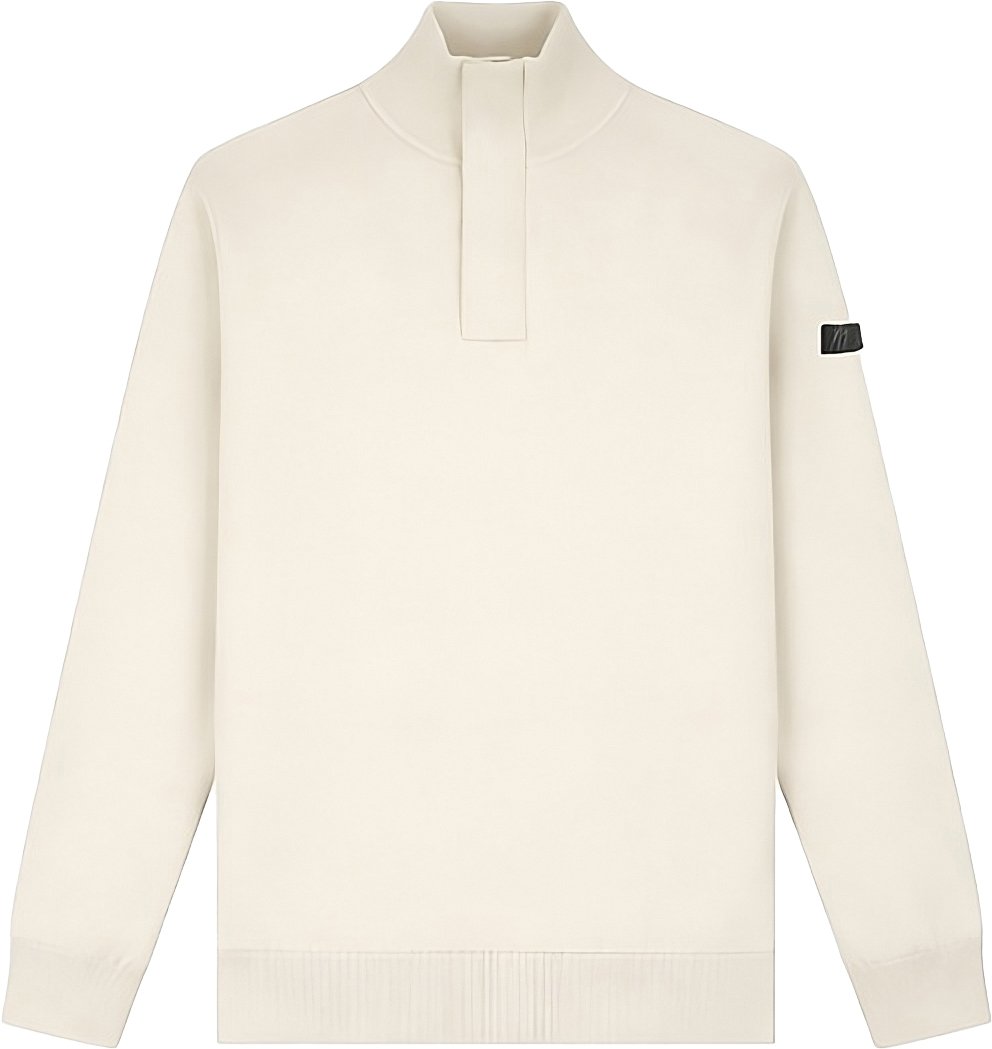 Malelions Malelions Men Knitted Quarter Zip Taupe