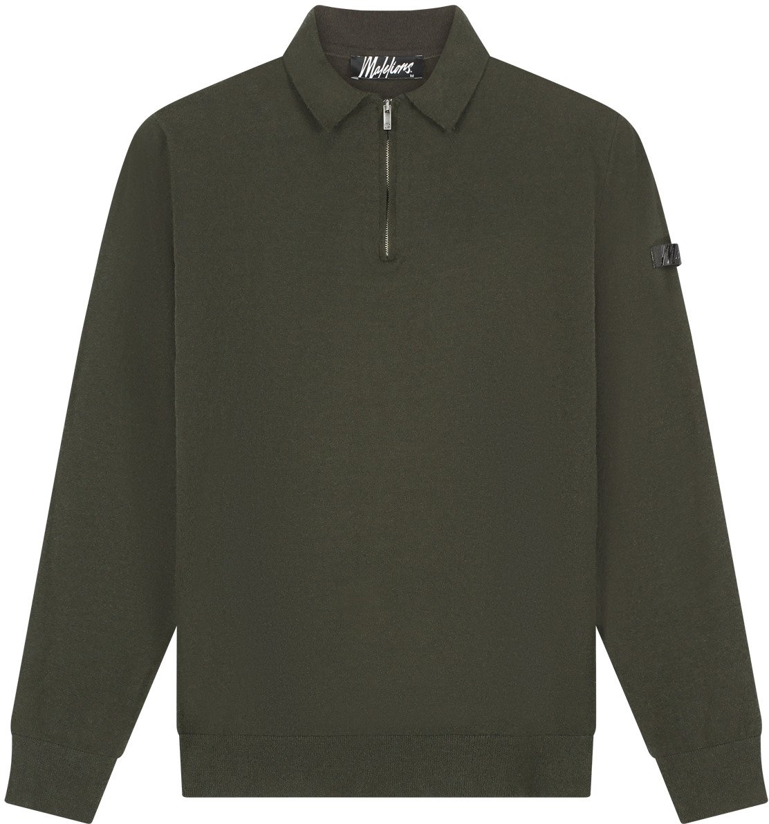 Malelions Malelions Men Knitted Longsleeve Zip Polo Groen