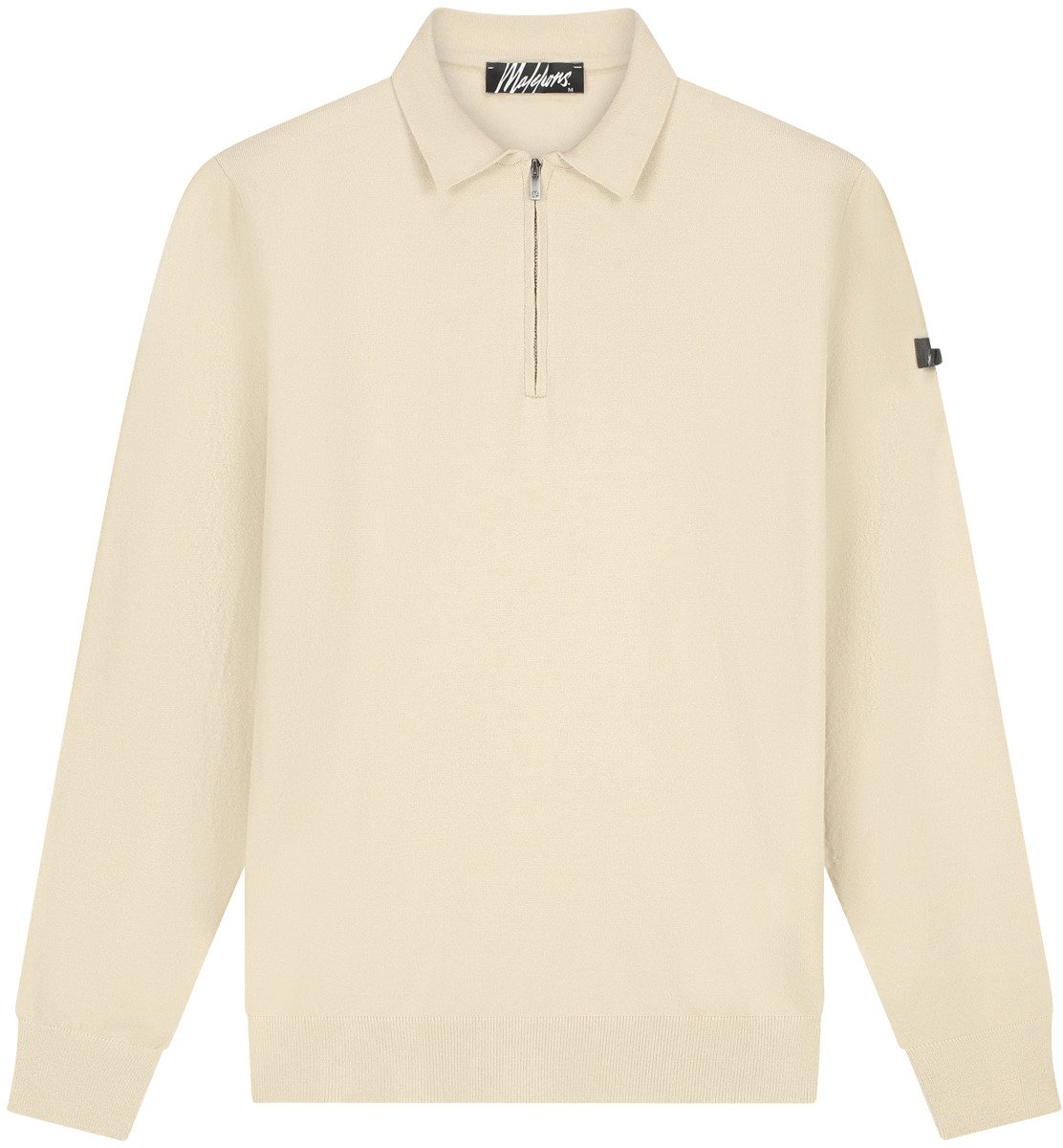 Malelions Malelions Men Knitted Longsleeve Zip Polo Taupe