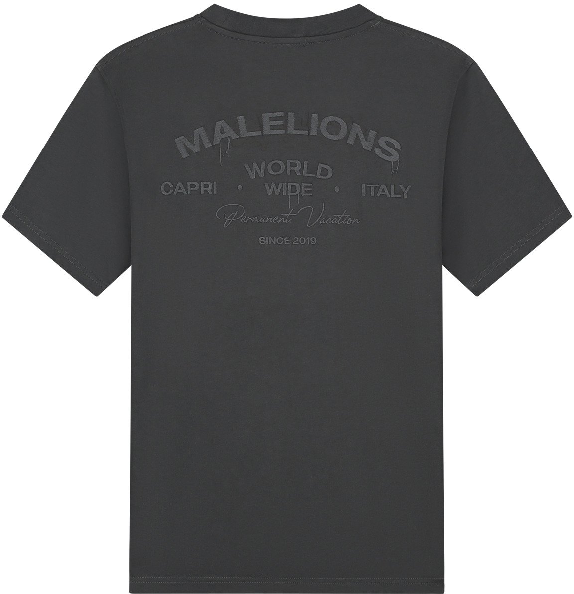 Malelions Malelions Men Permanent Vacation T-Shirt Grijs