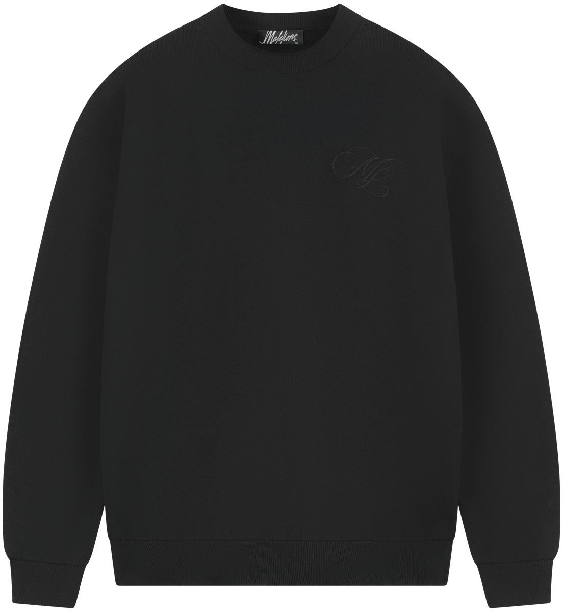 Malelions Malelions Men Oversized Emblem Knitted Sweater Zwart
