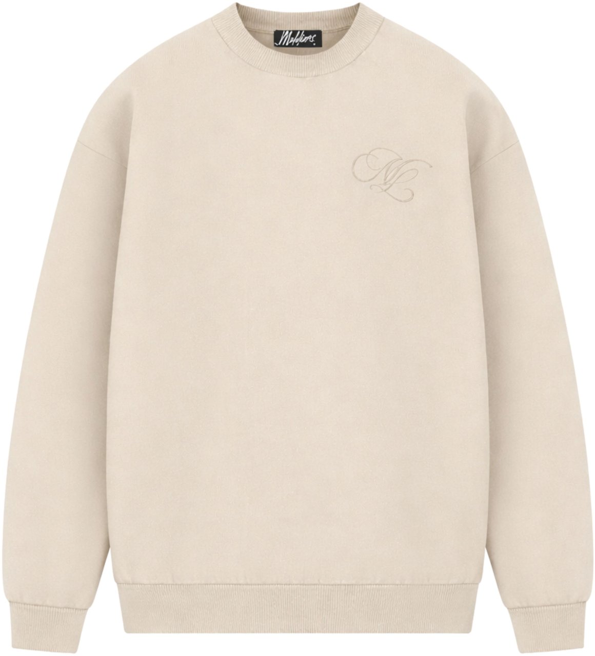 Malelions Malelions Men Oversized Emblem Knitted Sweater Taupe