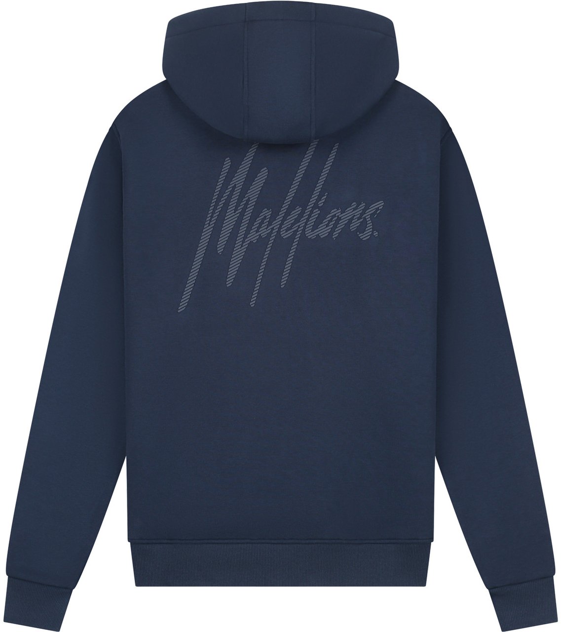 Malelions Malelions Men Striped Signature Zip Hoodie Blauw